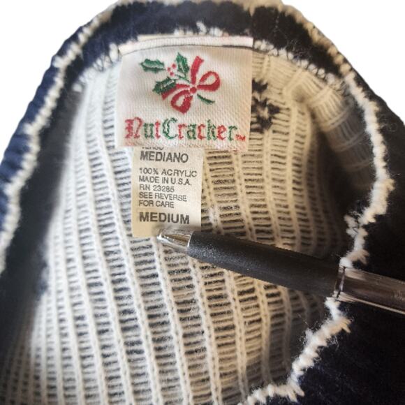 VTG 80's Nutcracker Ugly Christmas Sweater Country Christmas Scenery Size Medium - Picture 6 of 6